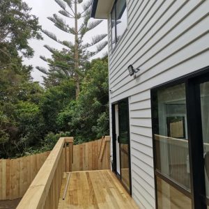 Timber decking with Rails